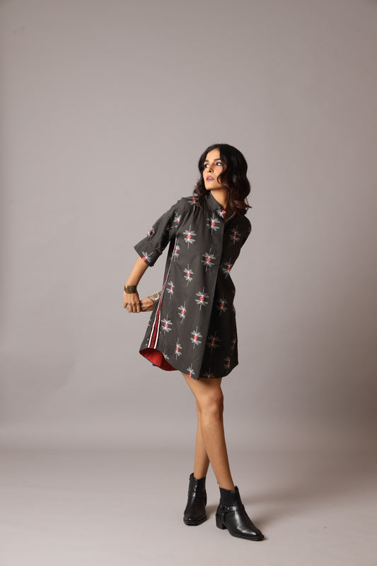 Mishka Dress - Dragonfly Print - Black