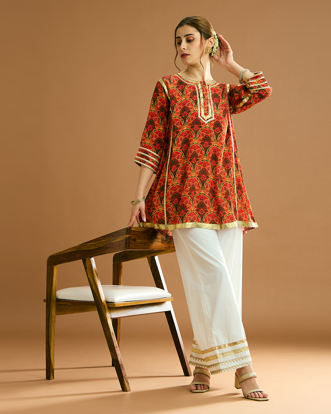 Naaz silk crepe Kurti - Jamavar Print