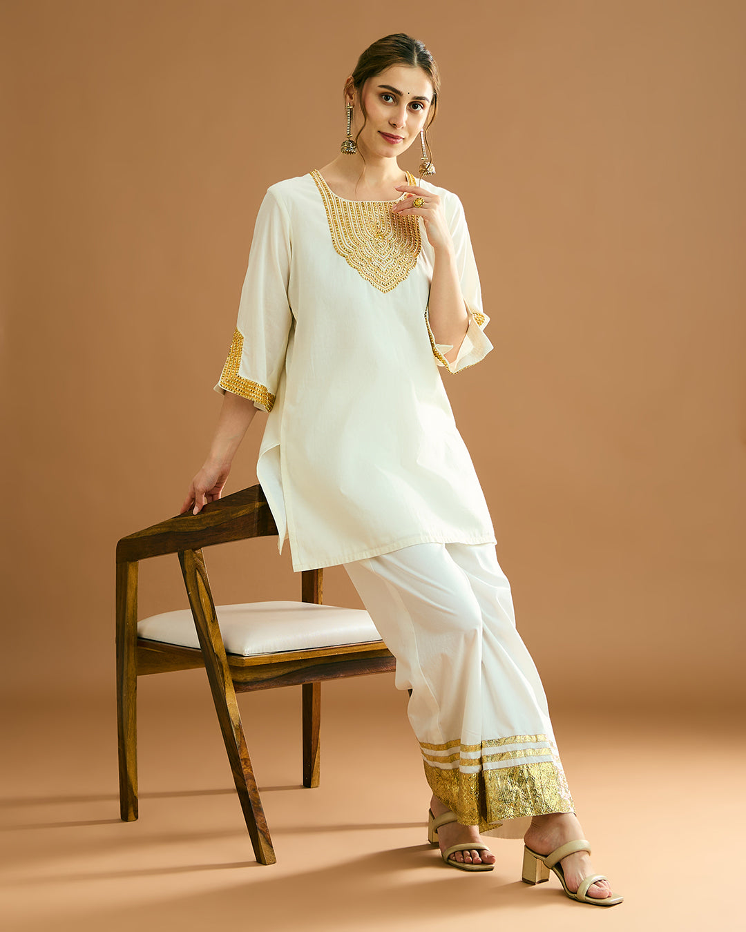 Suraiya organic malmal Kurta - Soft Ivory Tusk