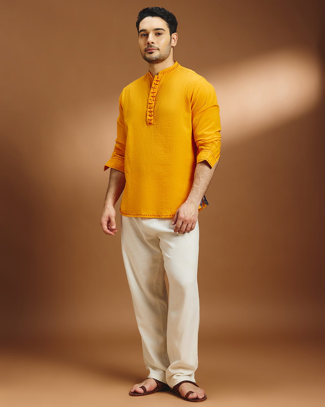 Utsav Festive Shirt - Marigold Yellow