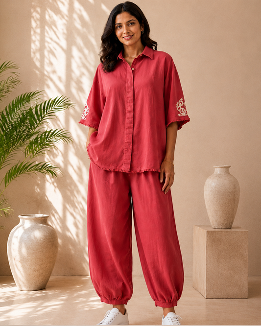 Sienna Co-ord Set - Coral