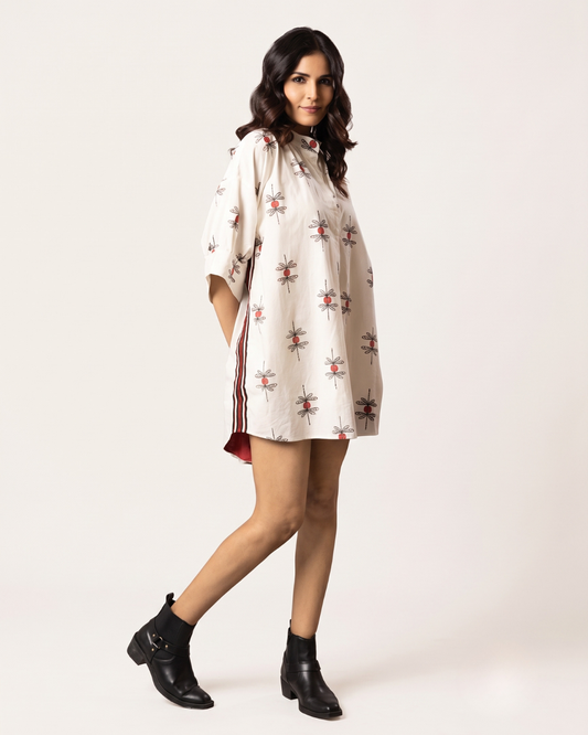 Mishka Dress - Dragonfly Print - White
