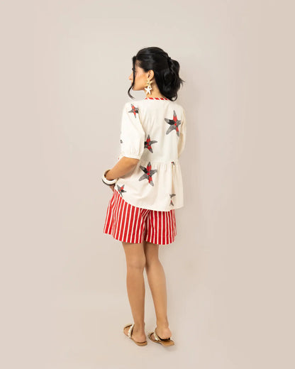 Boho Starfish Co-ord Set With Shorts