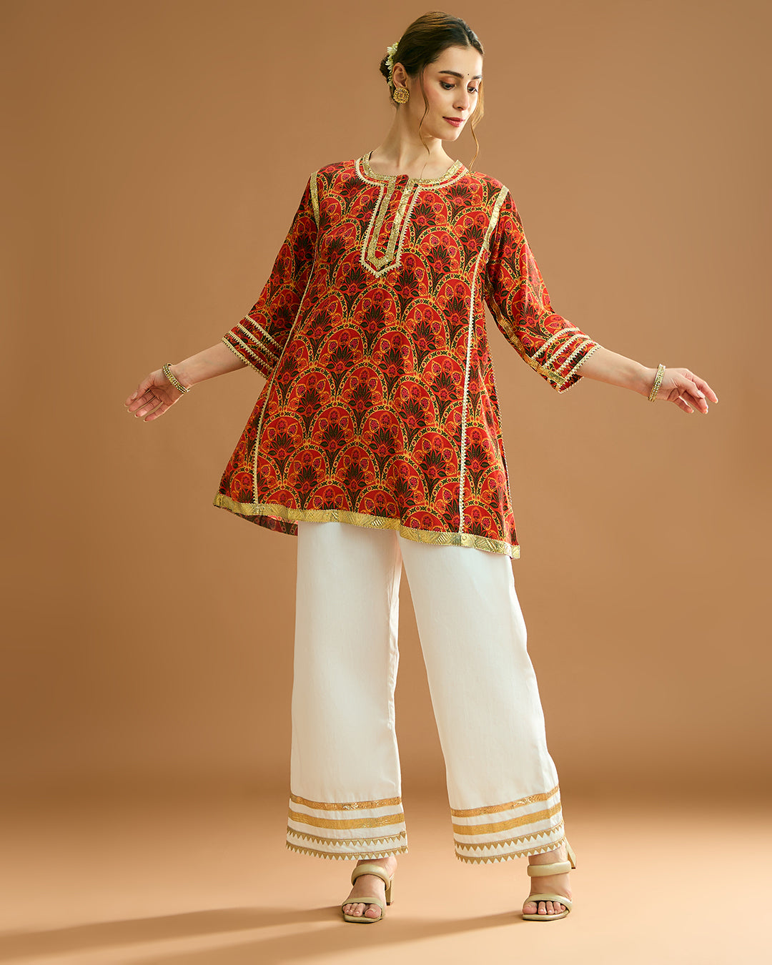 Naaz silk crepe Kurti - Jamavar Print