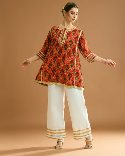 Naaz silk crepe Kurti - Jamavar Print