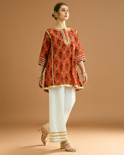 Naaz silk crepe Kurti - Jamavar Print