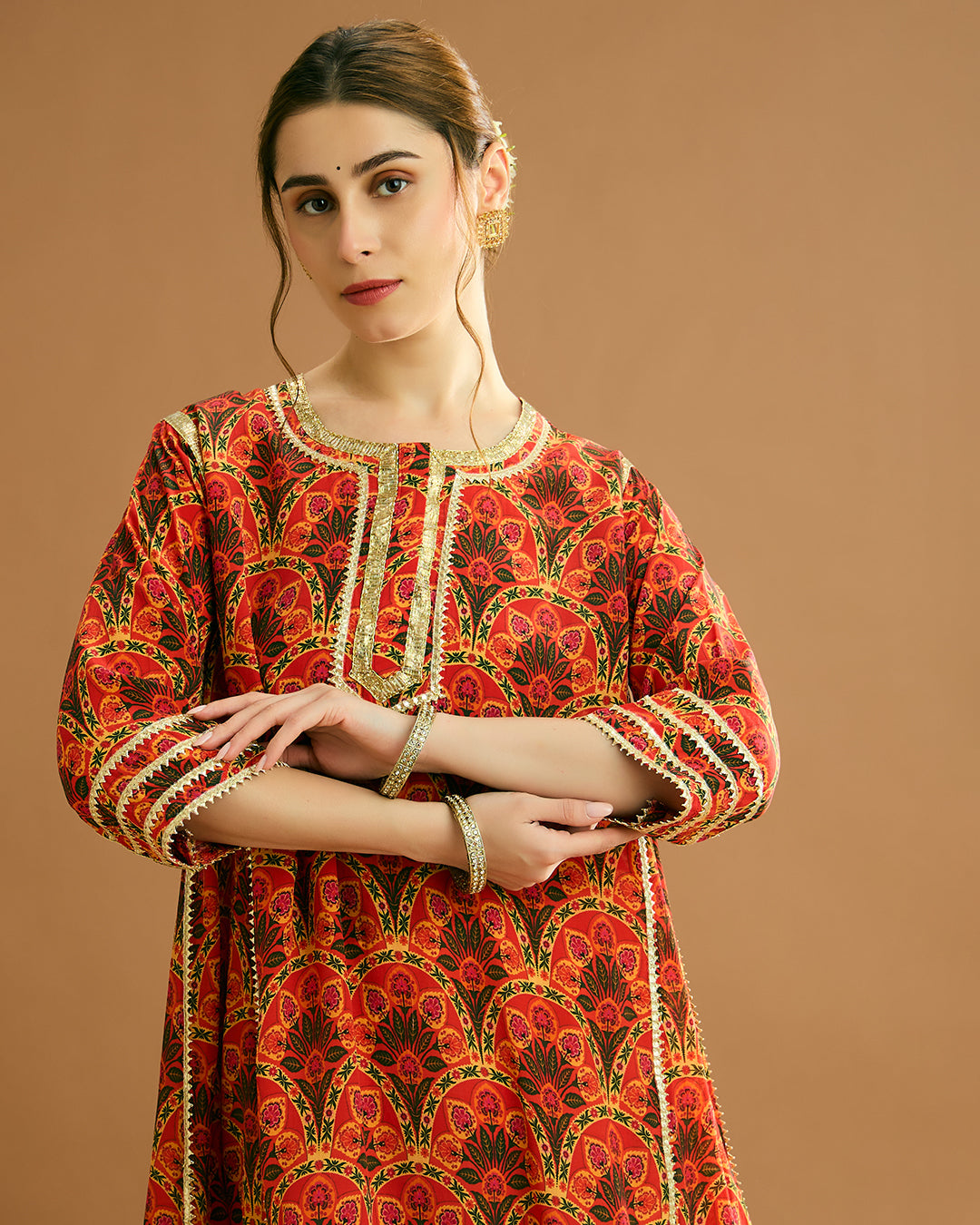 Naaz silk crepe Kurti - Jamavar Print