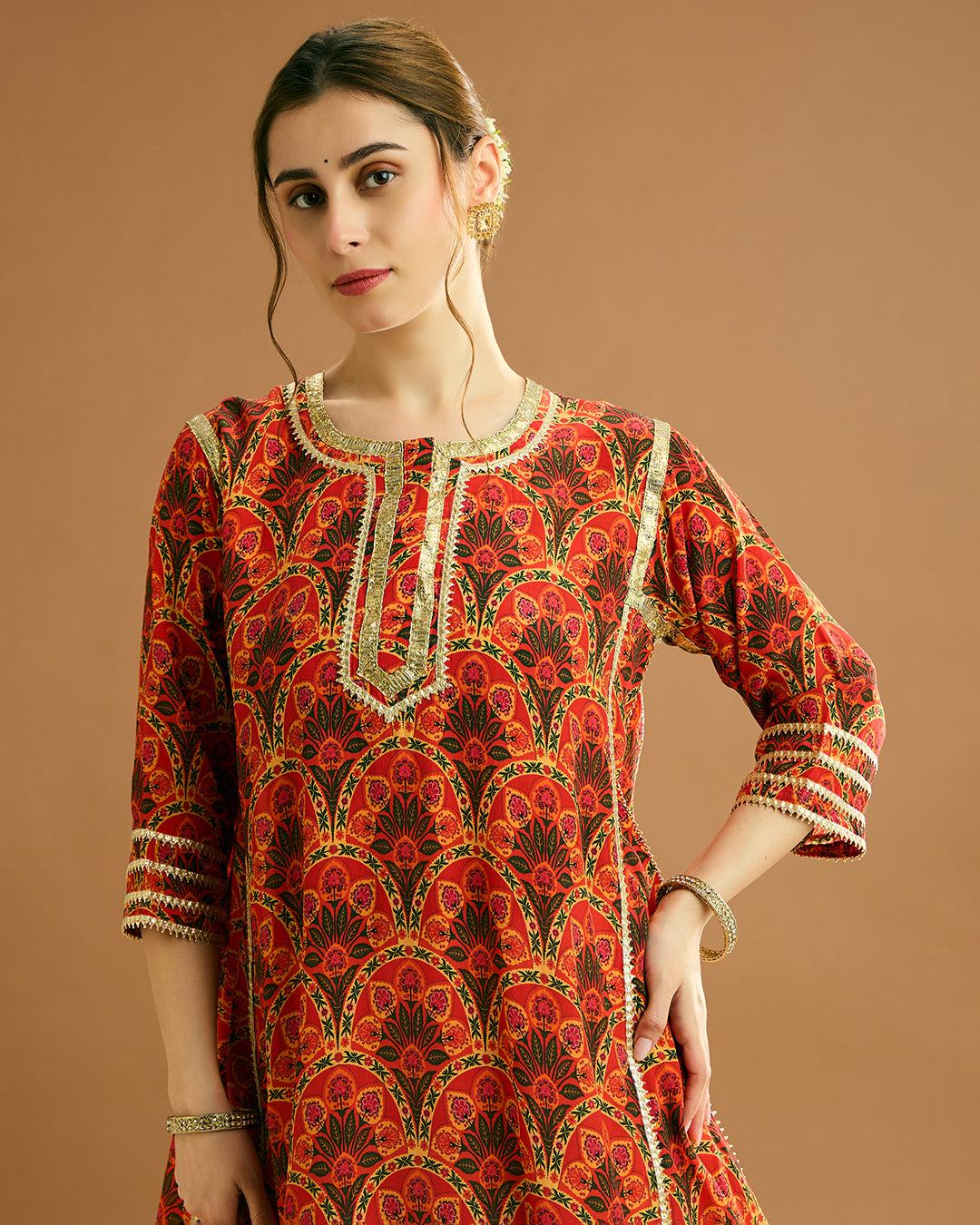 Naaz silk crepe Kurti - Jamavar Print