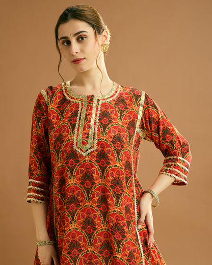 Naaz silk crepe Kurti - Jamavar Print