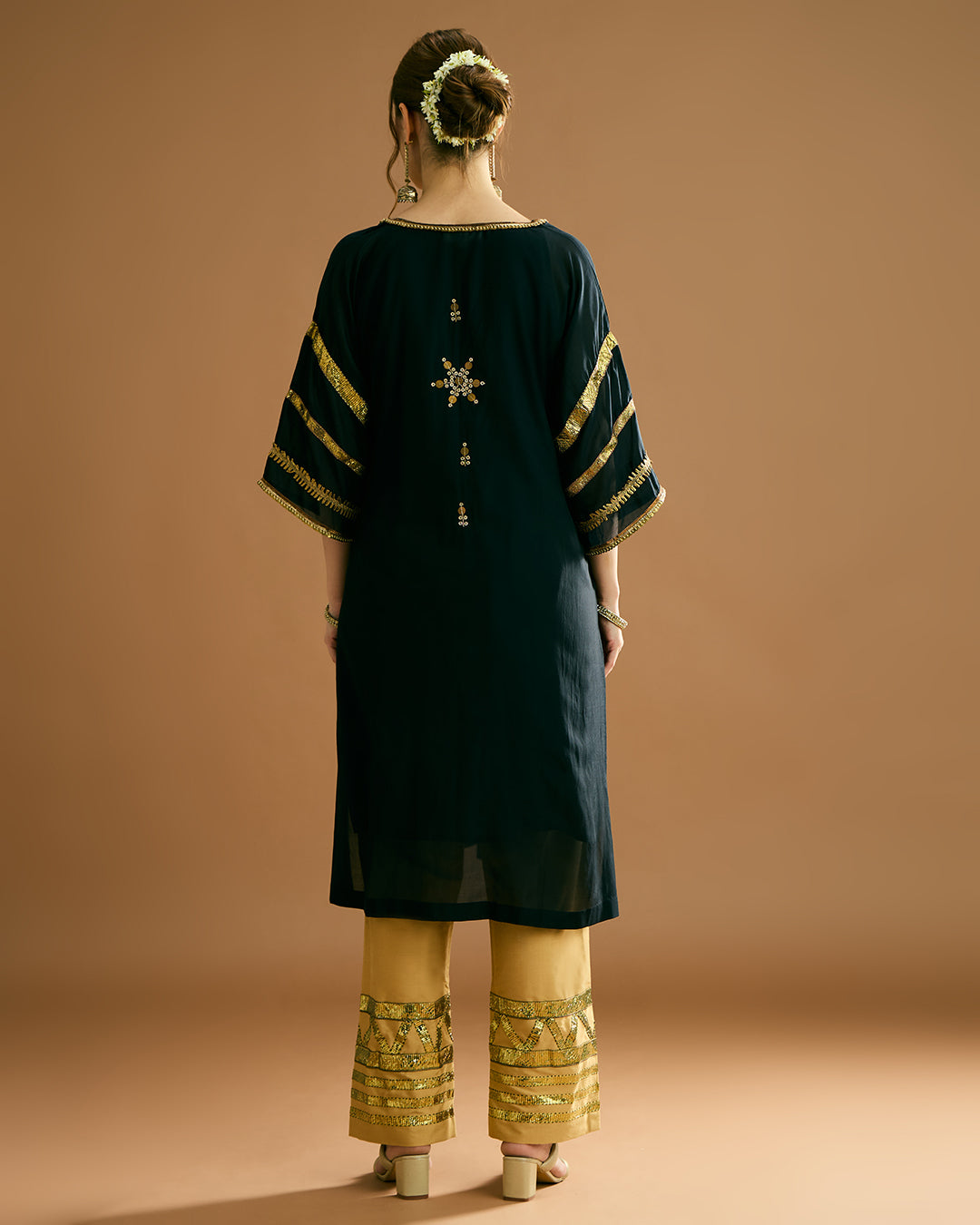 Aarna Silk voile Kurti - Midnight Black