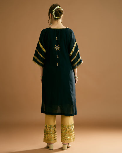 Aarna Silk voile Kurti - Midnight Black