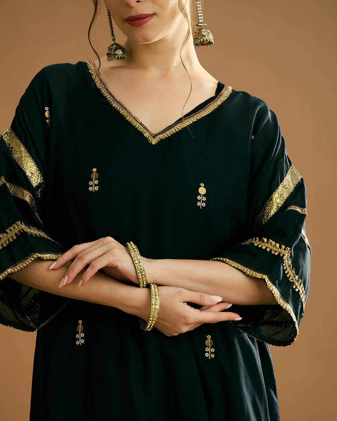 Aarna Silk voile Kurti - Midnight Black