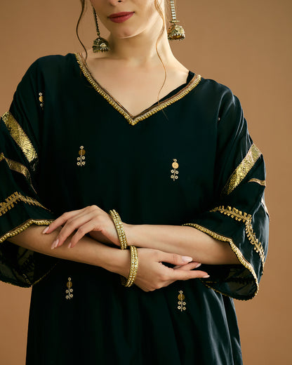 Aarna Silk voile Kurti - Midnight Black