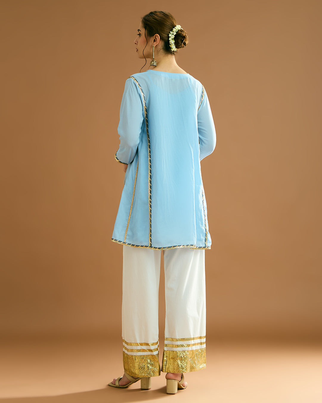 Aarna Silk voile Kurti - Soft Blue