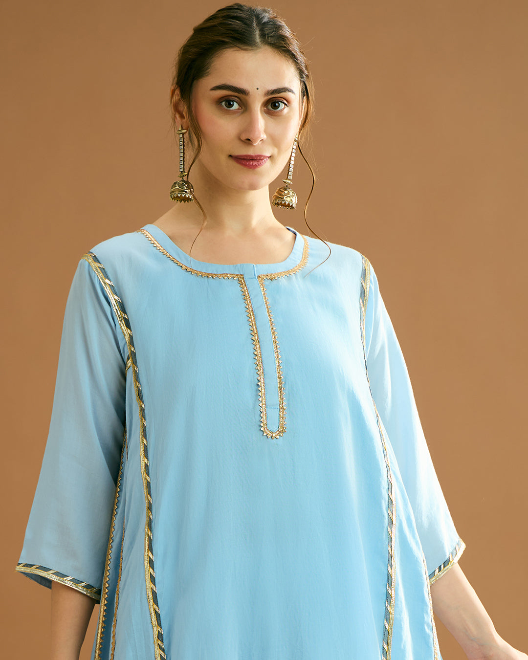 Aarna Silk voile Kurti - Soft Blue