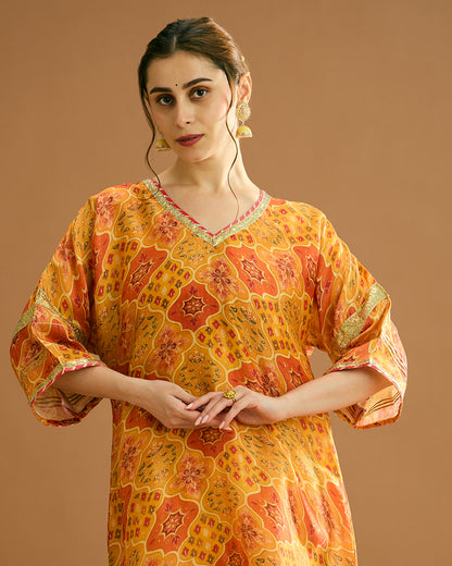Rumi Silk Chanderi printed Kurta - Begum Print