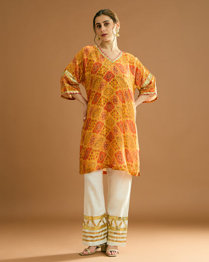 Rumi Silk Chanderi printed Kurta - Begum Print