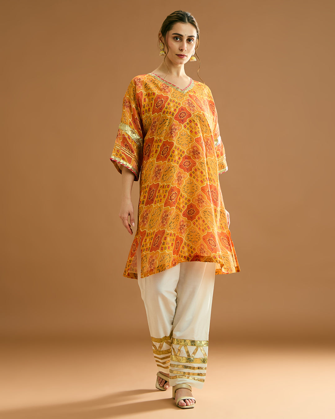 Rumi Silk Chanderi printed Kurta - Begum Print