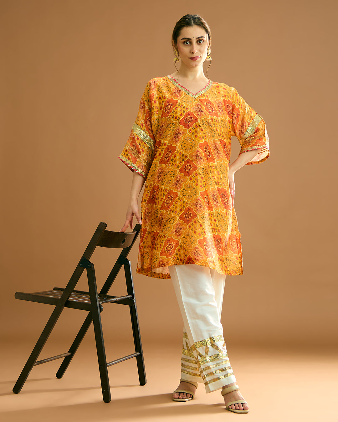 Rumi Silk Chanderi printed Kurta - Begum Print