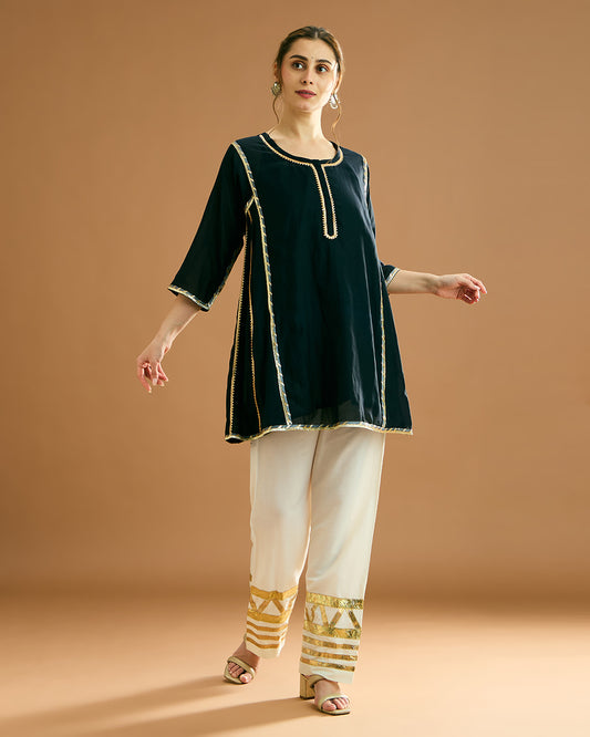Aarna Silk voile Kurti - Midnight Black