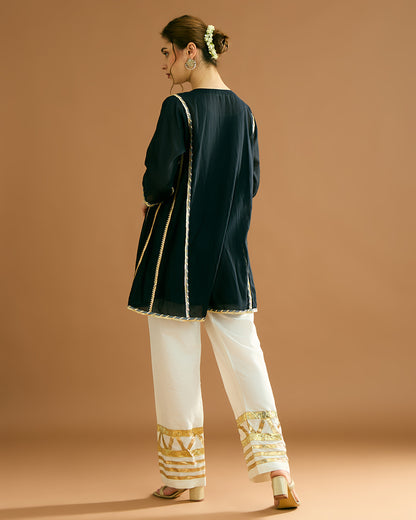 Aarna Silk voile Kurti - Midnight Black