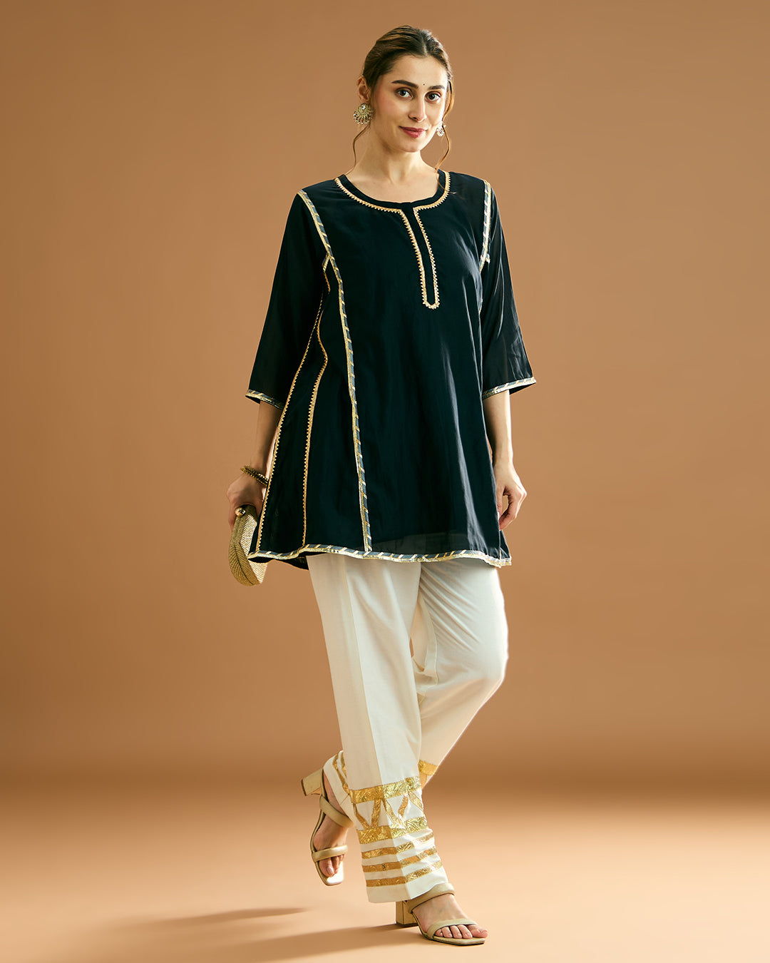 Aarna Silk voile Kurti - Midnight Black