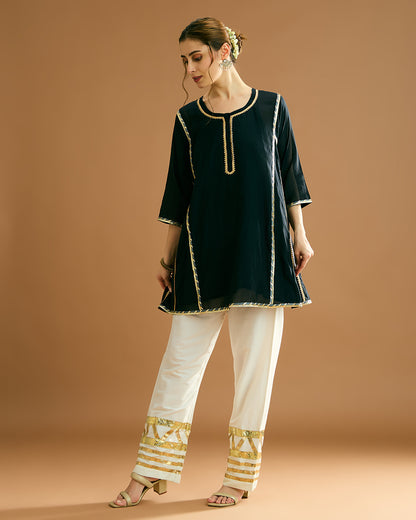 Aarna Silk voile Kurti - Midnight Black