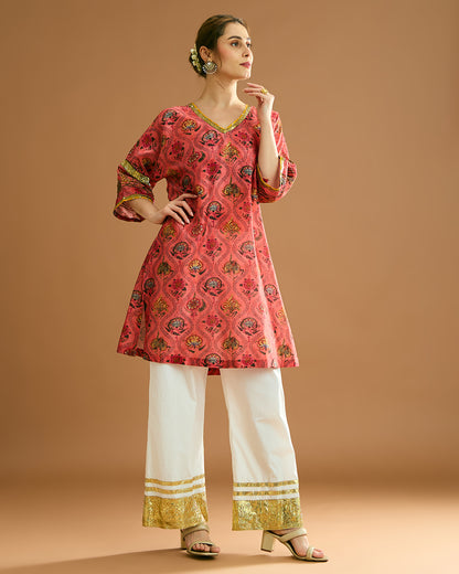 Rumi Silk Chanderi printed Kurta - BAGH print