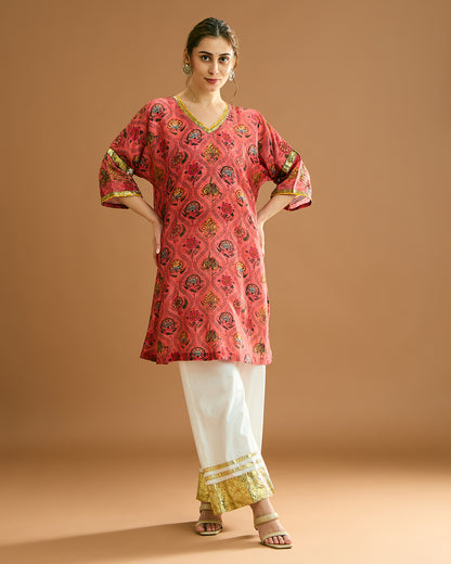Rumi Silk Chanderi printed Kurta - BAGH print