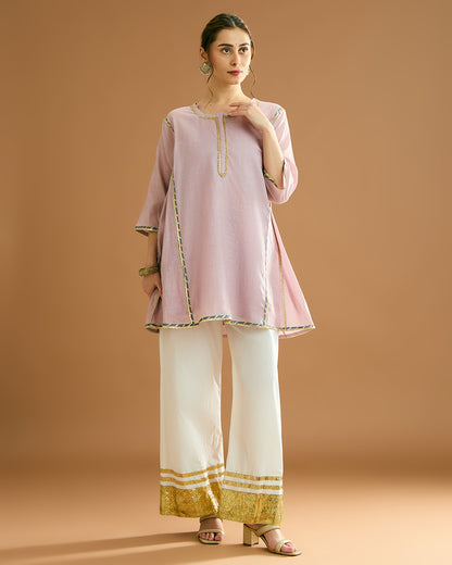 Aarna Silk voile Kurti - Blush Pink