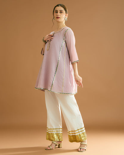 Aarna Silk voile Kurti - Blush Pink