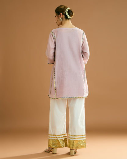 Aarna Silk voile Kurti - Blush Pink