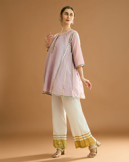 Aarna Silk voile Kurti - Blush Pink
