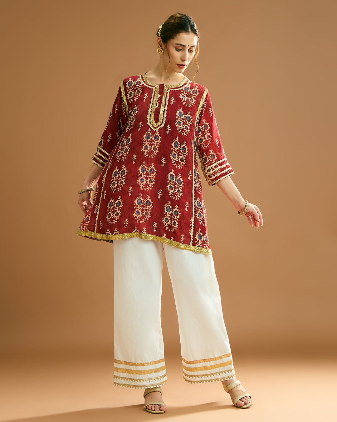 Naaz silk crepe Kurti - Tribal Print