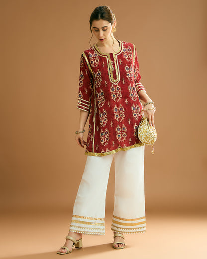 Naaz silk crepe Kurti - Tribal Print