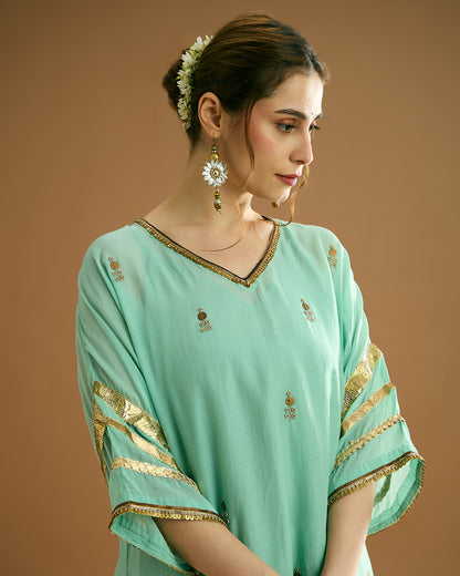 Rumi Silk voile long Kurti - Soft Pista Green