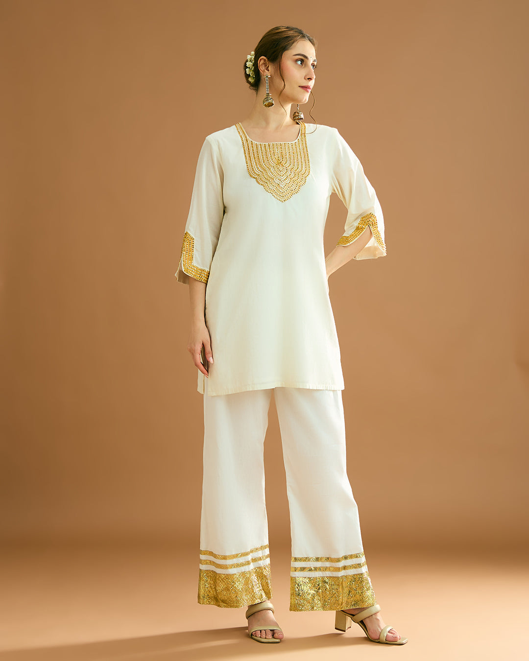 Suraiya organic malmal Kurta - Soft Ivory Tusk
