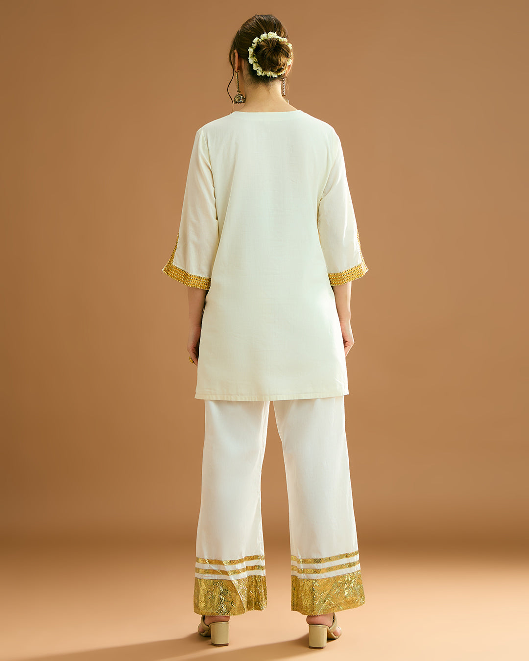 Suraiya organic malmal Kurta - Soft Ivory Tusk