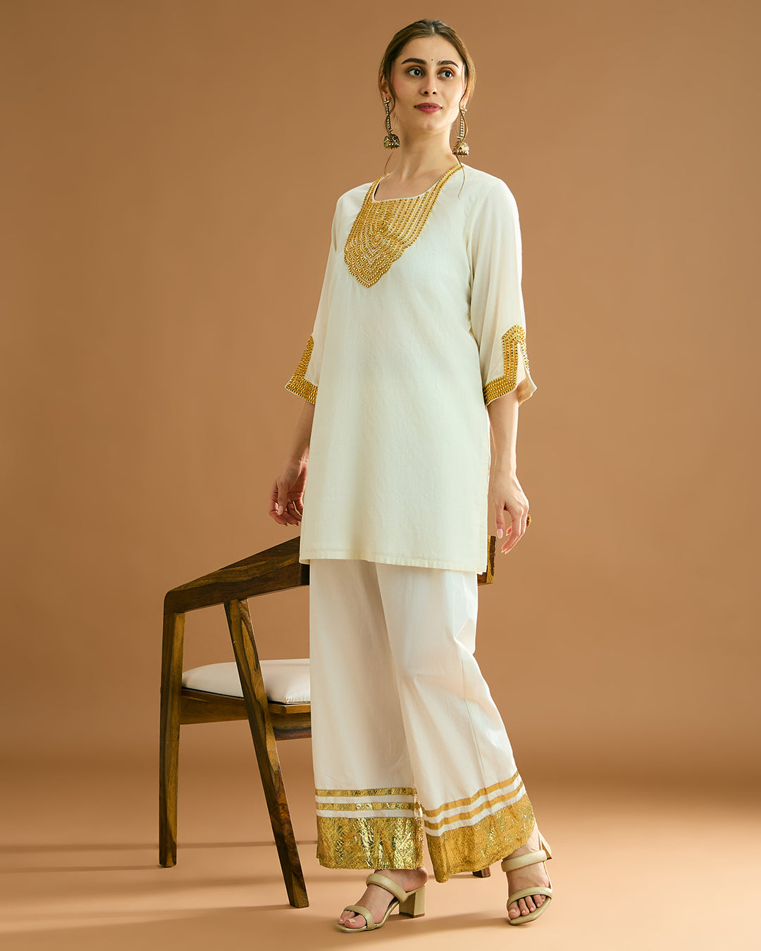 Suraiya organic malmal Kurta - Soft Ivory Tusk