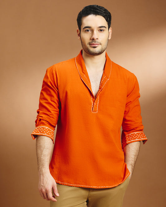 Raunaq Festive Shirt - Burnt Orange