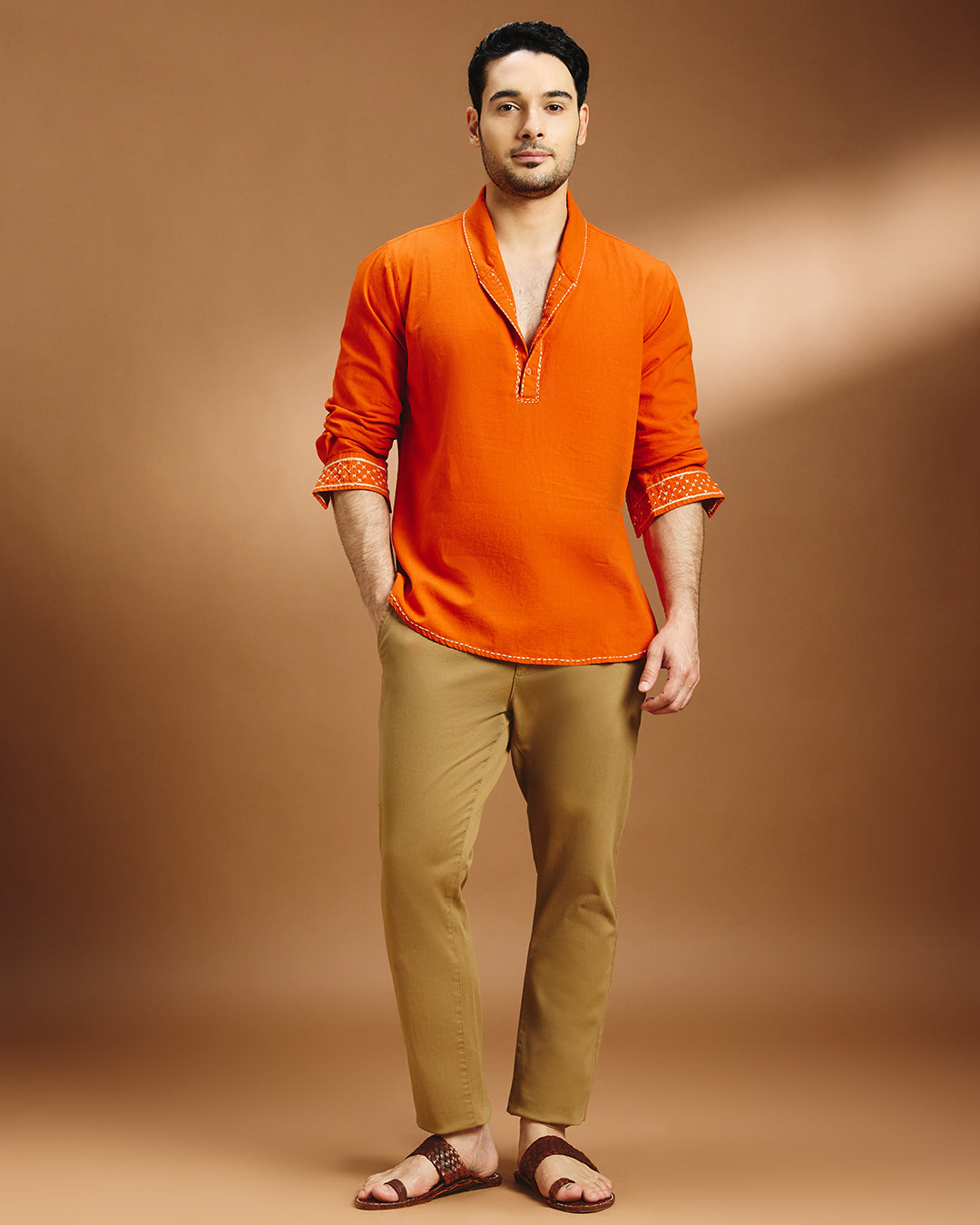 Raunaq Festive Shirt - Burnt Orange