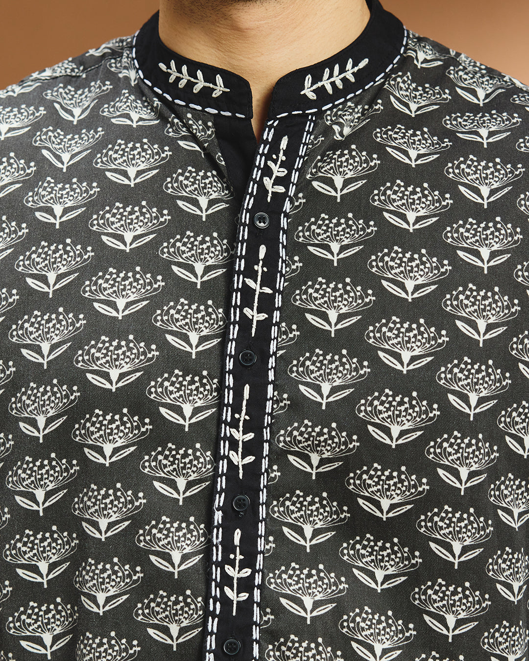 Roshni Botanical Shirt - Black