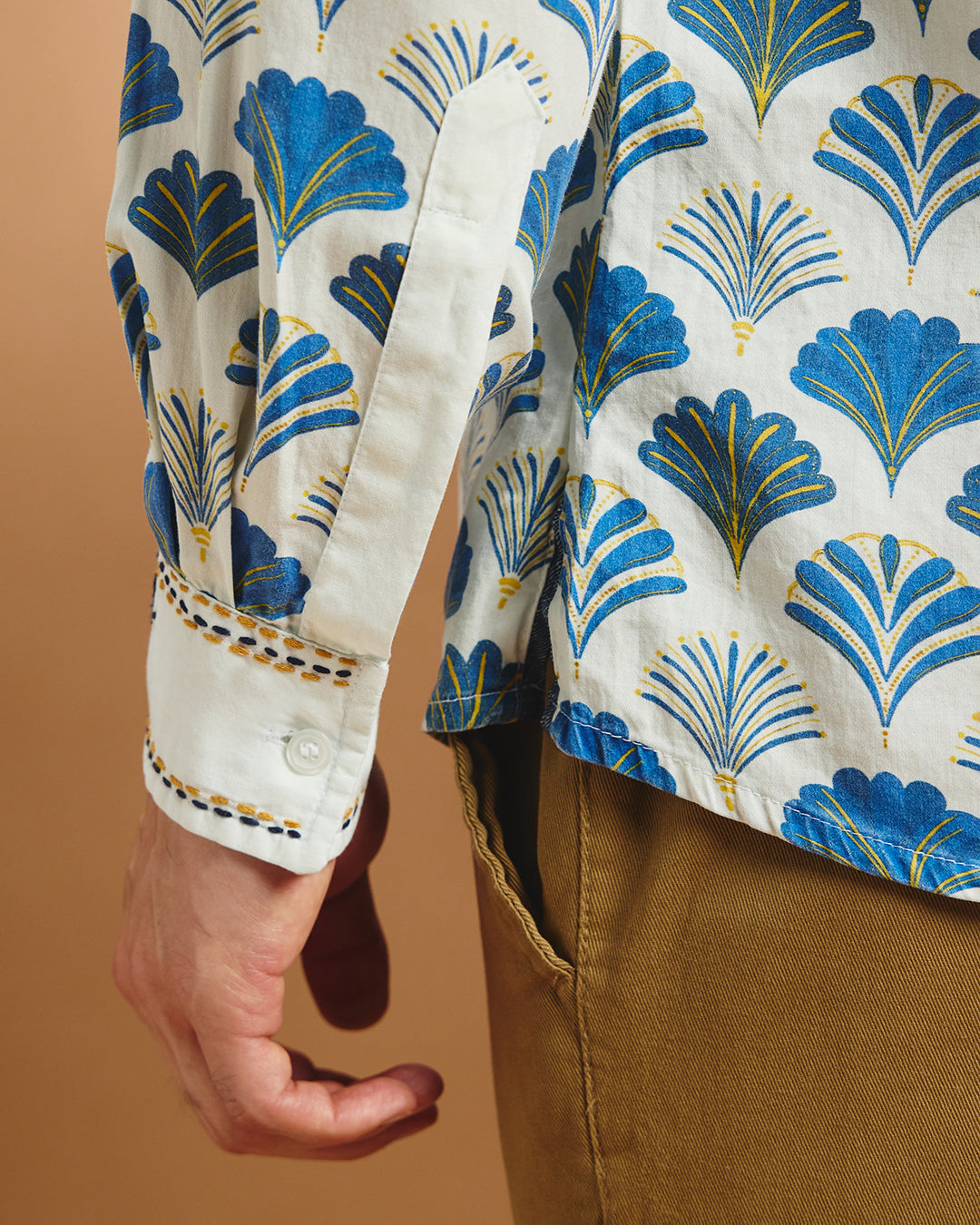 Art Deco cotton printed shirt - Ivory