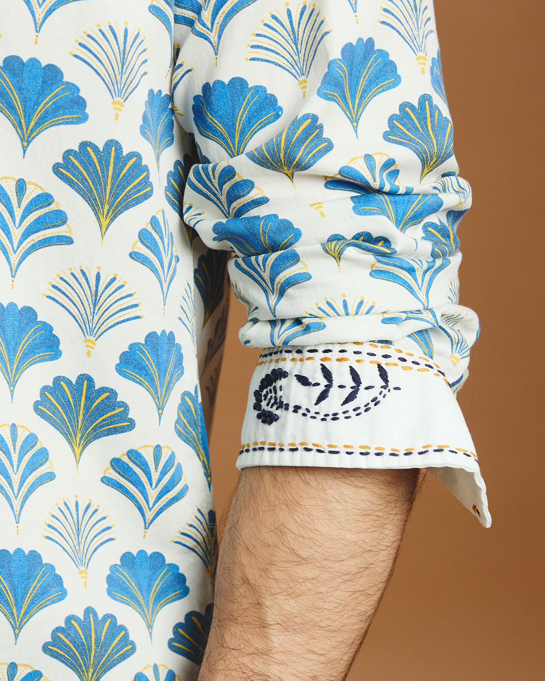 Art Deco cotton printed shirt - Ivory