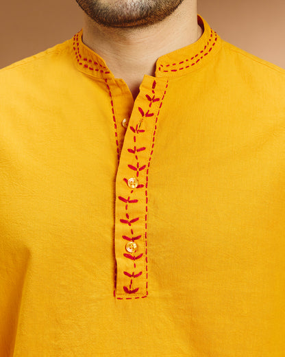 Utsav Festive Shirt - Marigold Yellow