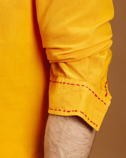 Utsav Festive Shirt - Marigold Yellow