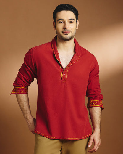 Raunaq Festive Shirt - Maroon