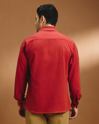 Raunaq Festive Shirt - Maroon