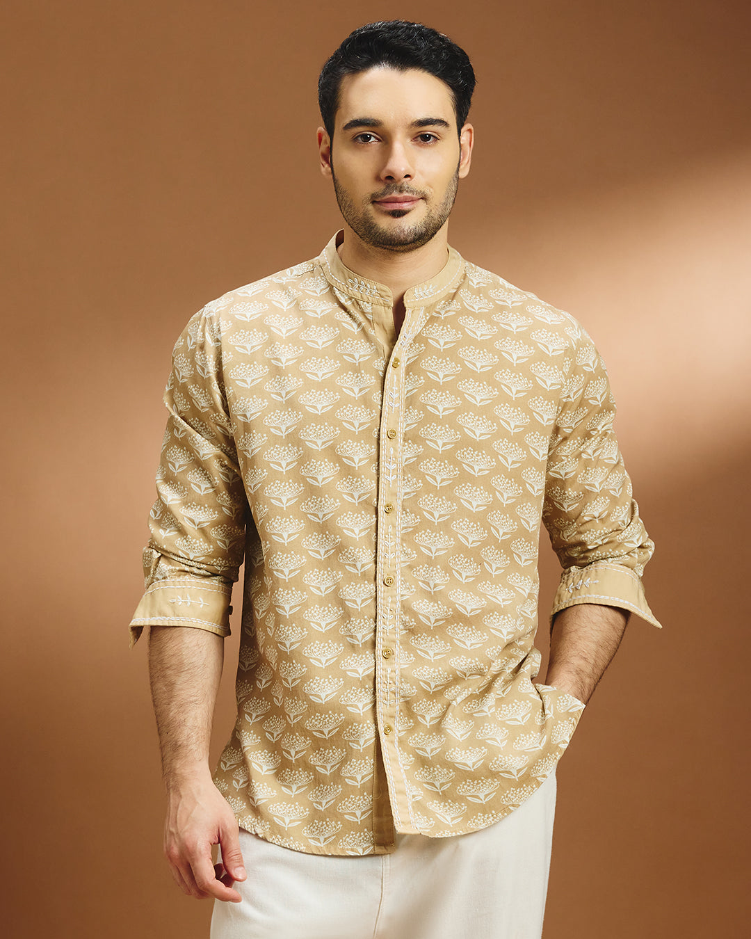 Roshni Botanical Shirt - Beige