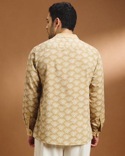 Roshni Botanical Shirt - Beige
